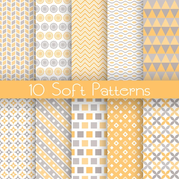 Vintage different vector seamless patterns (tiling) — Stock Vector