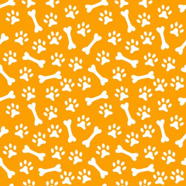 pençe ayak izi ve kemik hayvan sorunsuz vektör desen. endles