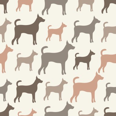 köpek siluetleri hayvan sorunsuz vektör desen. sonsuz textu