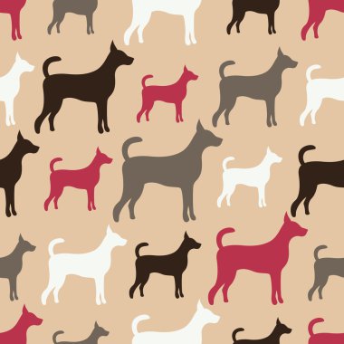 köpek siluetleri hayvan sorunsuz vektör desen. sonsuz textu