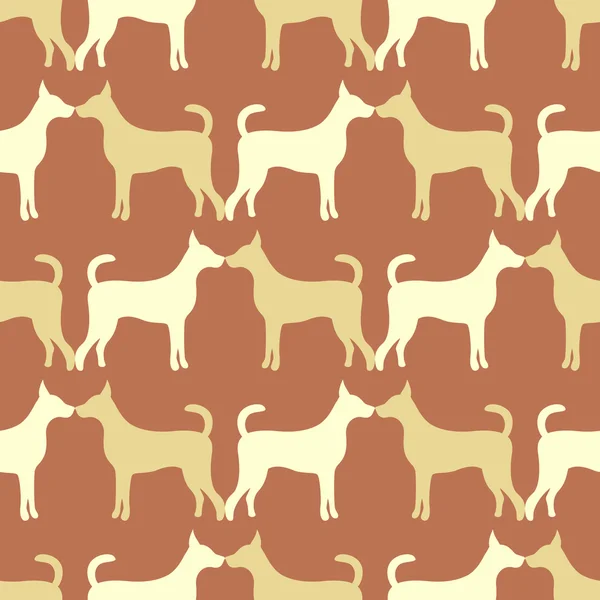 Djur sömlös vektor mönster av hund silhuetter. ändlösa textu — Stock vektor