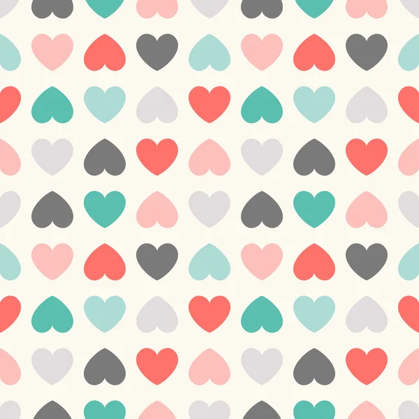 Seamless geometric pattern with hearts. Vector illustration — Stock Vector