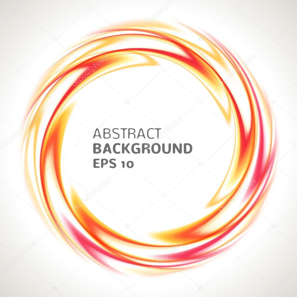 Abstract red, orange and yellow swirl circle bright background