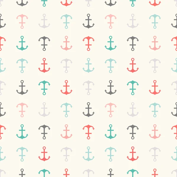 Seamless vector pattern of anchor shapes. Endless texture — Stock Vector