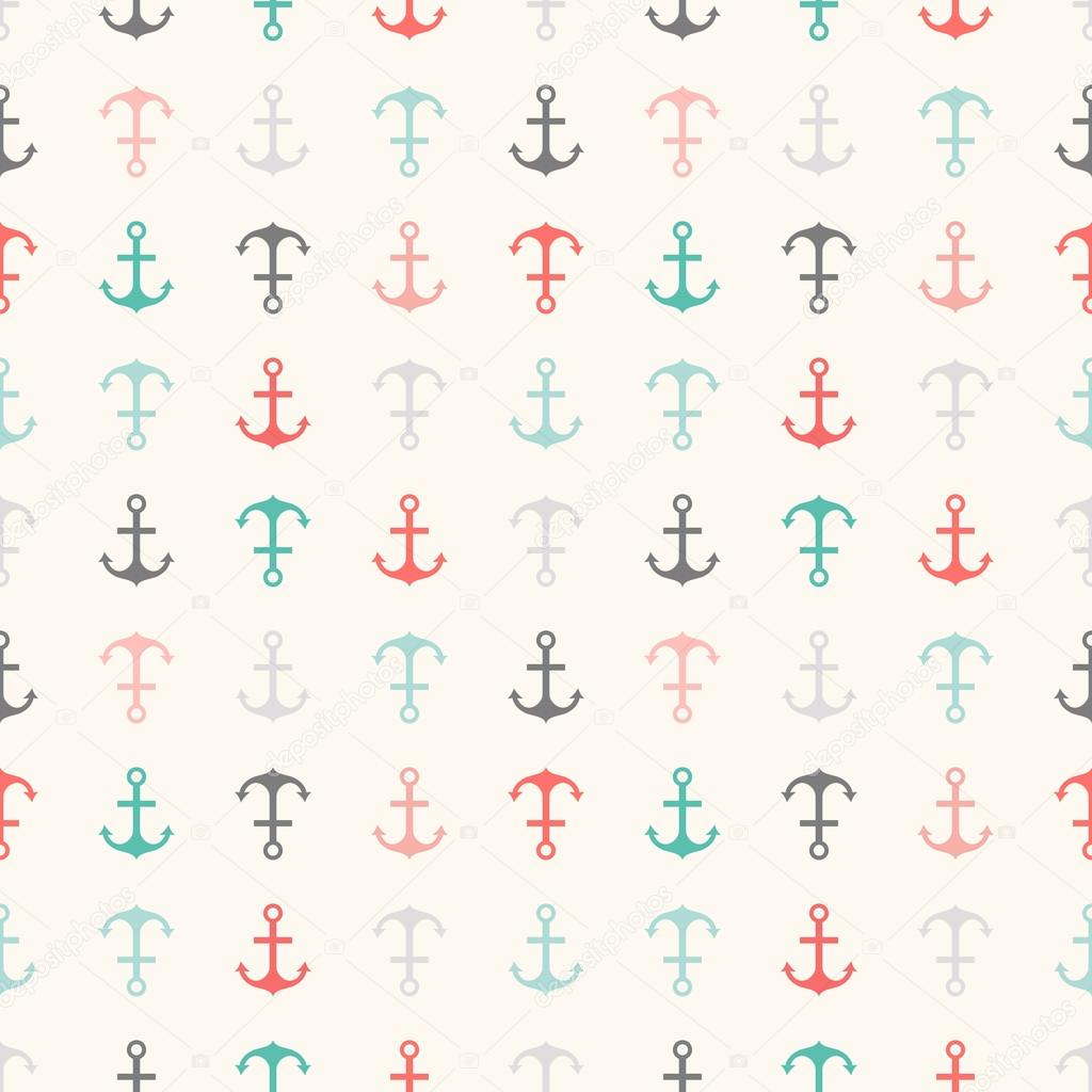 Seamless vector pattern of anchor shapes. Endless texture