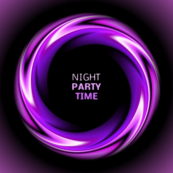 Абстрактный светло-фиолетовый круг на черном фоне — стоковый вектор