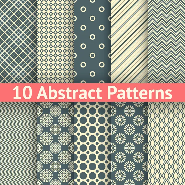 Abstract vintage vector seamless patterns — Stock Vector