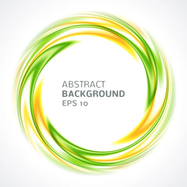 Abstrait vert et jaune tourbillon cercle fond lumineux — Image vectorielle