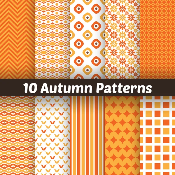 Autumn vector seamless patterns. Endless texture for wallpape — Stock Vector