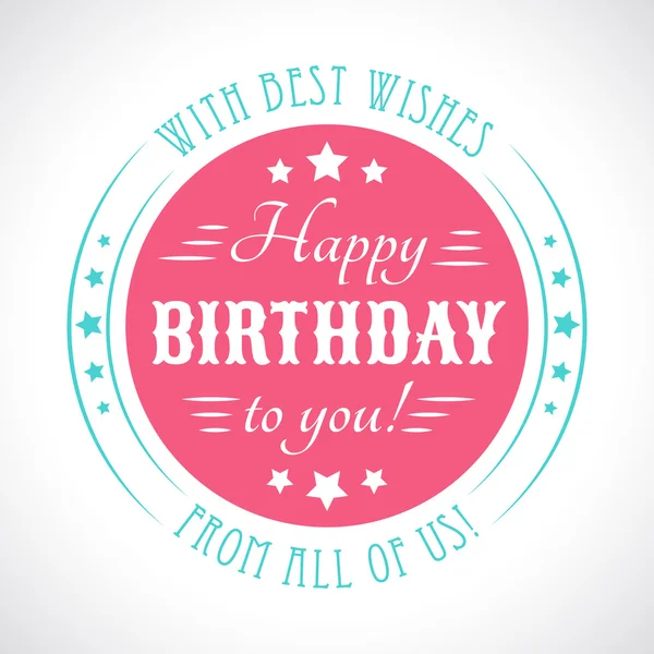 Happy birthday card. Typography letters font type. Vector — Stockový vektor