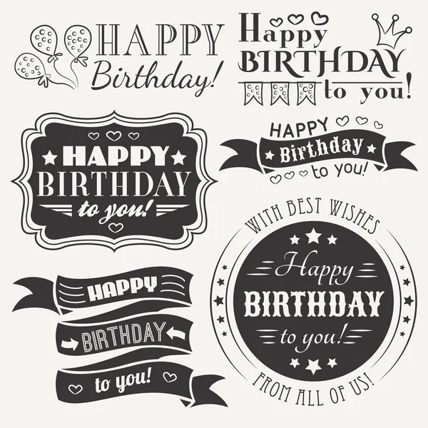 Happy birthday tebrik kartı toplama tatil tasarım