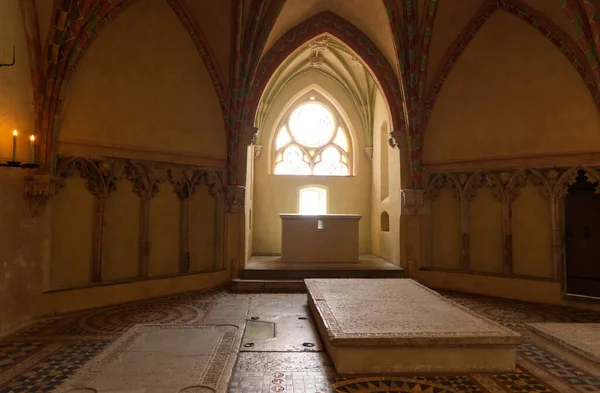 Malbork Kalesi 'ndeki Cahpel' in içi. Avrupa 'nın en büyük gotik kalesi. Töton şövalyeleri tarafından inşa edilmiş.