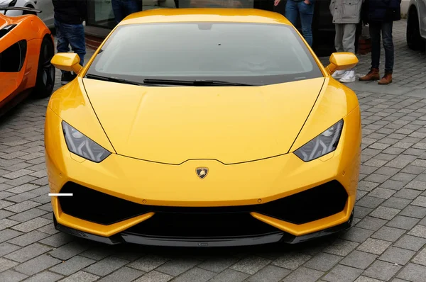 Люблін Польща Грудня 2021 Року Жовтий Розкішний Спорт Lamborghini Car — стокове фото