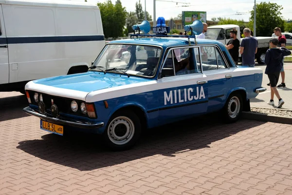 Lunlin Poland July 2022 Classic Polish Car Fiat 125P Blue — Stock Fotó