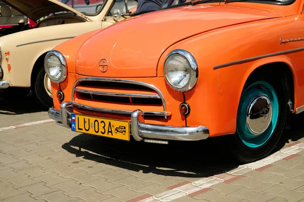 Lublin Poland July 2022 Classic Polish Car Syrena Bright Orange — Stock Photo, Image