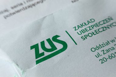 Lublin, Polonya. 11 Eylül 2022. ZUS 'tan mektup