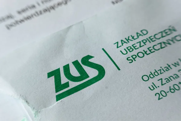 Lublin, Polonya. 11 Eylül 2022. ZUS 'tan mektup