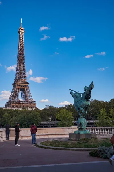 Tour Eiffel Vue Pont Bir Hakeim Pont Iconique Métal Pour — Photo
