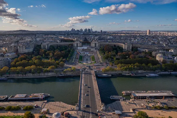 Воздушный Вид Skyline Paris France Вид Верхней Платформы Эйфелевой Башни — стоковое фото