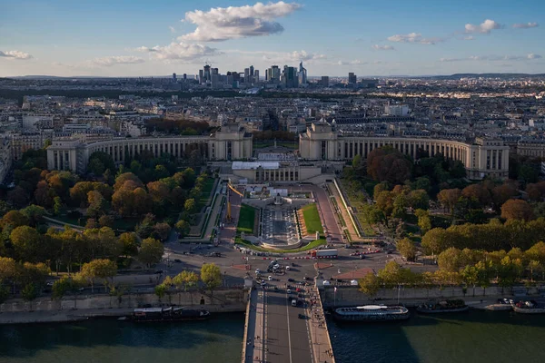 Panorama Luftaufnahme Skyline Von Paris Frankreich Blick Von Der Obersten — Stockfoto