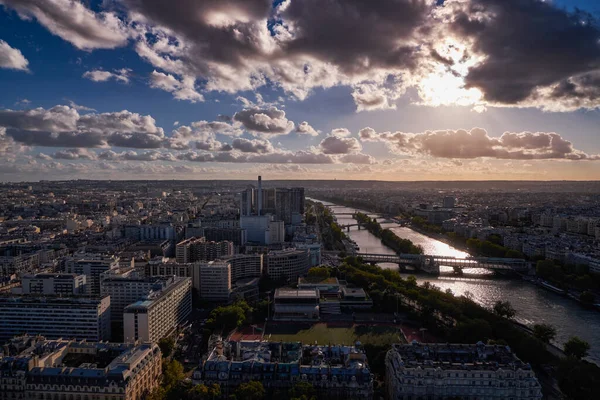 Panorama Aerial View Skyline Paris França Uma Vista Plataforma Superior — Fotografia de Stock