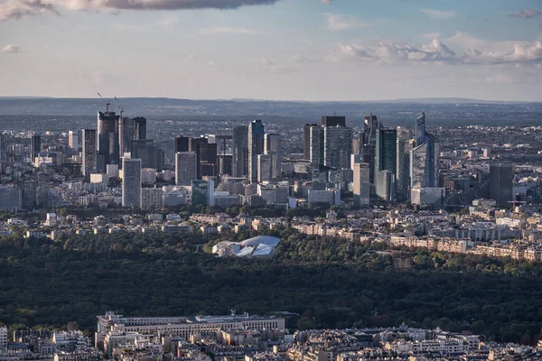Panorama Flygfoto Skyline Paris Frankrike Från Toppen Plattform Eiffeltornet Till — Stockfoto