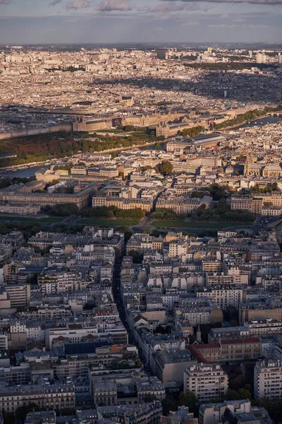 Воздушный Вид Skyline Paris France Вид Верхней Платформы Эйфелевой Башни — стоковое фото