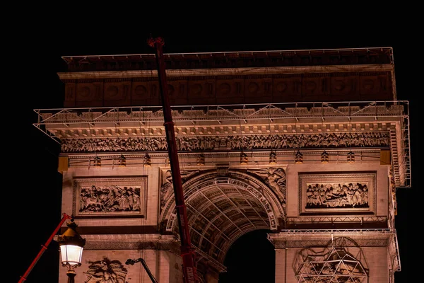 Emblématique Arc Triomphe Illuminé Nuit Paris France — Photo