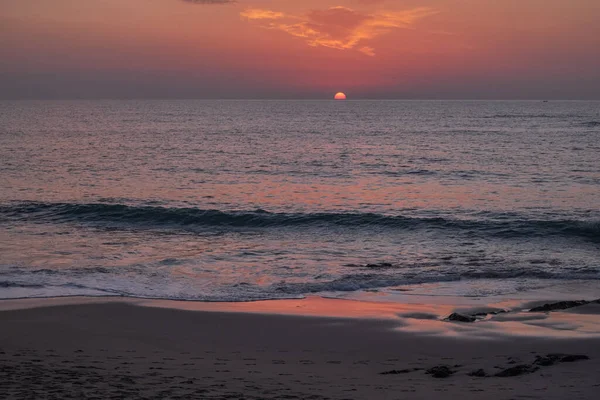 Pôr Sol Bonito Com Tom Rosa Esposende Portugal Oceano Atlântico — Fotografia de Stock