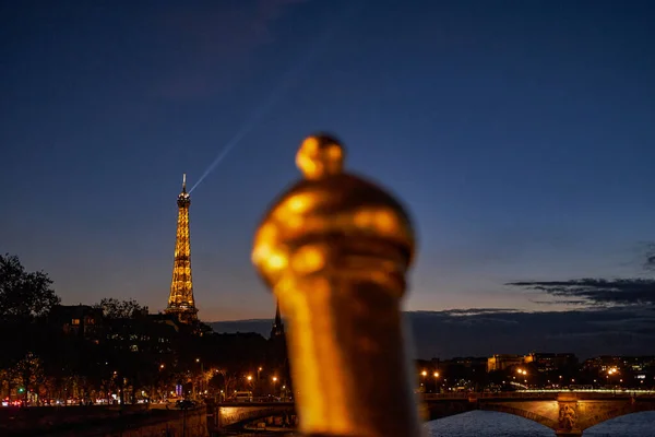 Vue Tour Eiffel Depuis Pont Alexandre Iii Fameux Pont Sur — Photo