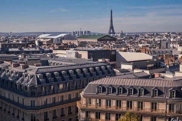 Vista Torre Eiffel Telhado Paris França — Fotografia de Stock