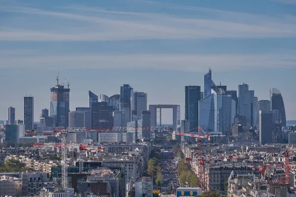Letecký Panoramatický Pohled Champs Elyses Vrcholu Vítězného Oblouku Paříž Francie — Stock fotografie