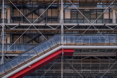 Facade of the Centre Georges Pompidou in Paris, France. One of the most famous museums of the modern art in the world