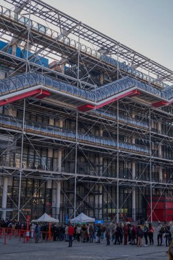 Facade of the Centre Georges Pompidou in Paris, France. One of the most famous museums of the modern art in the world