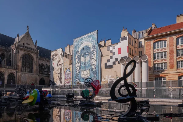 Stravinsky Fountain Centre Pompidou Paris France Modern Art Public Installation — Fotografia de Stock