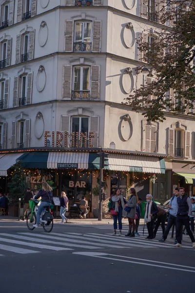 Picturesque Street Traditional Parisian Cafe Paris France — Fotografia de Stock