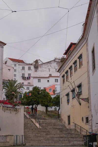Casas Tradicionais Portuguesas Pitoresco Bairro Alfama Lisboa Portugal — Fotografia de Stock