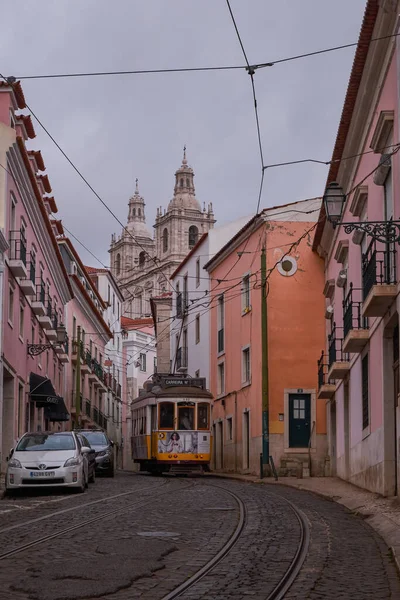 Iconic Famous Vintage Tram Number Alfama Lisboa Portugal — Fotografia de Stock