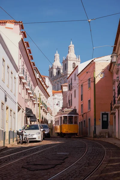 Iconic Famous Vintage Tram Number Alfama Lisboa Portugal — Fotografia de Stock