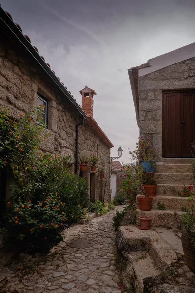 Picturesque Small Alley Most Portuguese Village Portugal Unique Medieval Countryside — Foto Stock