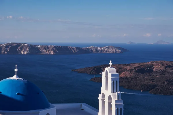 Ünlü Agios Theodoros Kilisesi Yunanistan Santorini Adası Nın Ikonik Simgelerinden — Stok fotoğraf