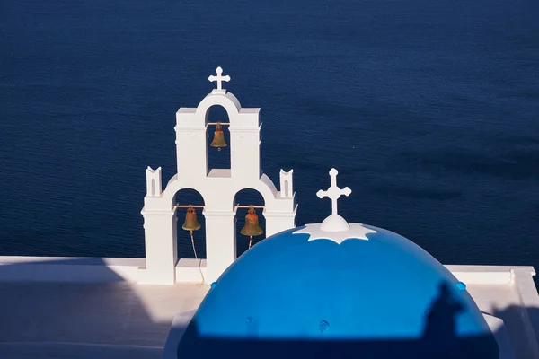 Agios Theodoros Church 알다시피 그리스 산토리니 상징적 랜드마크중 목적지 — 스톡 사진