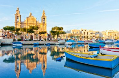 Malta view at golden hour clipart