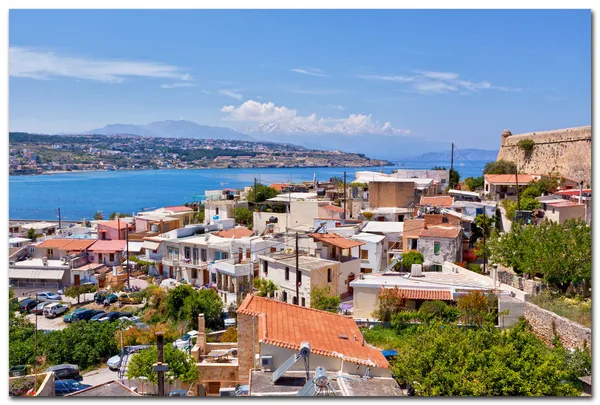 Övergripande uppfattning om rethymno, venetiansk stil stad i Kreta, Grekland — Stockfoto