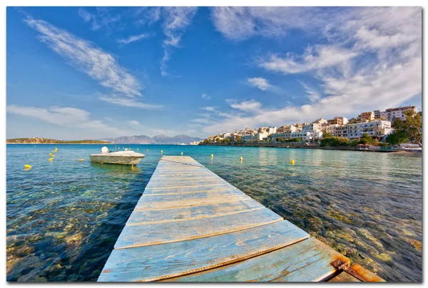 Agios nicolaos - Girit - Yunanistan harbor — Stok fotoğraf