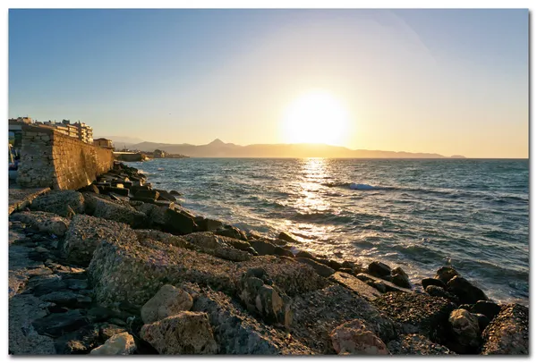Isla de Creta, Grecia, al atardecer — Foto de Stock
