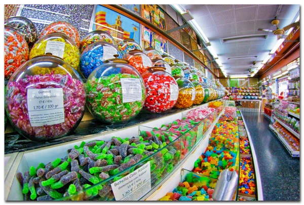 Colorful candy at the candy shop in Valencia — Stock Photo, Image