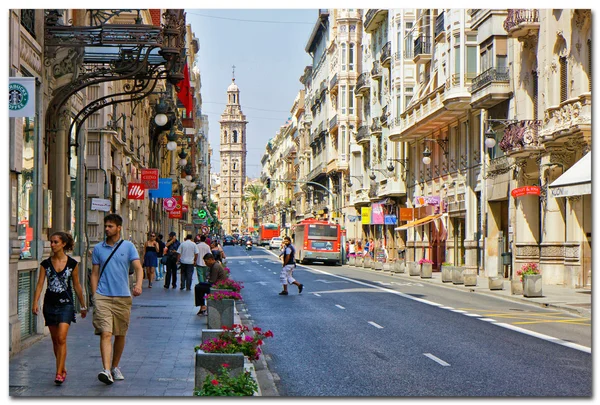 Valencia, İspanya sokak görünümü.