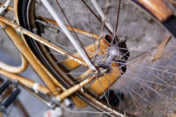 Närbild av gamla del cykel — Stockfoto