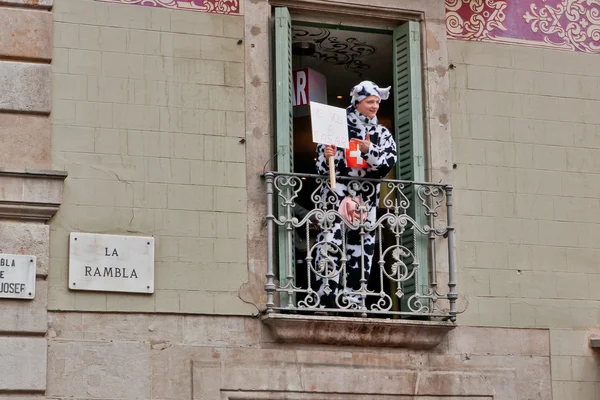 Uomo sul balcone — Foto Stock